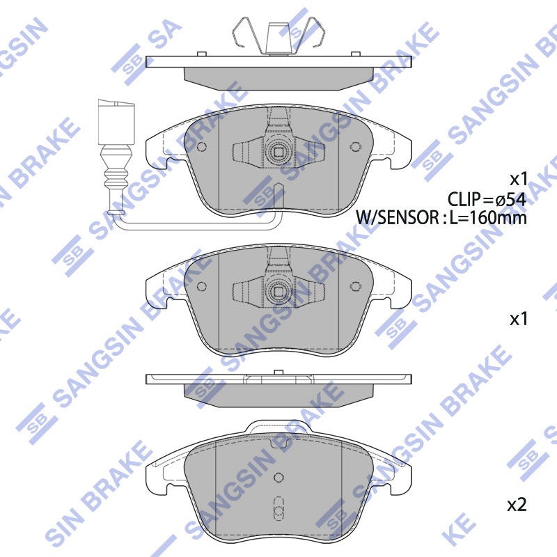 Передние тормозные колодки AUDI/SEAT/VOLKSWAGEN (Hi-Q SP2264)