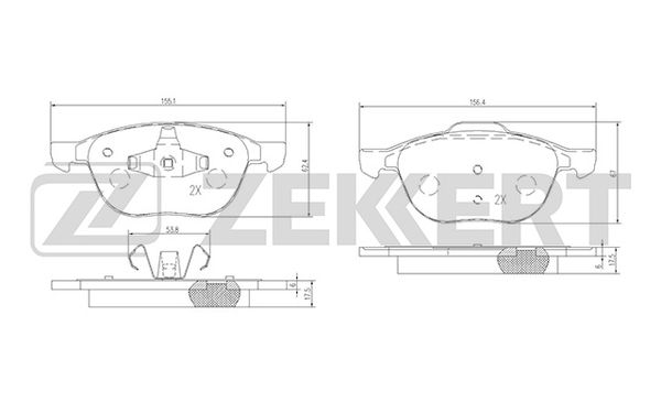 Передние тормозные колодки Ford Focus II (Zekkert BS-1599)