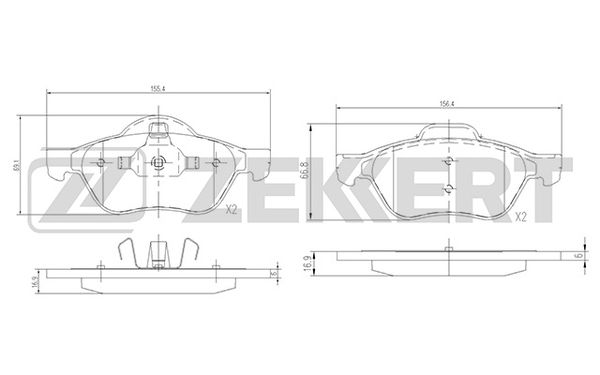 Передние тормозные колодки Renault Laguna III (Zekkert BS-2488)