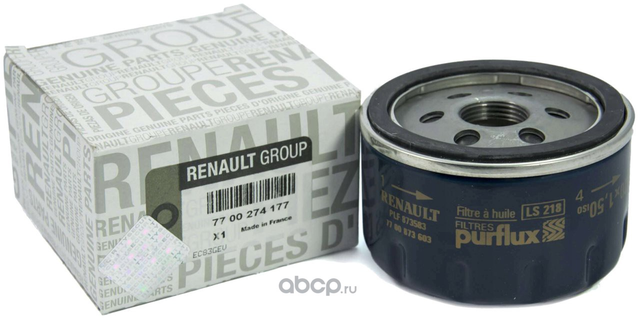 Фильтр масляный для Renault Logan 1.4/1.6 (77 00 274 177)