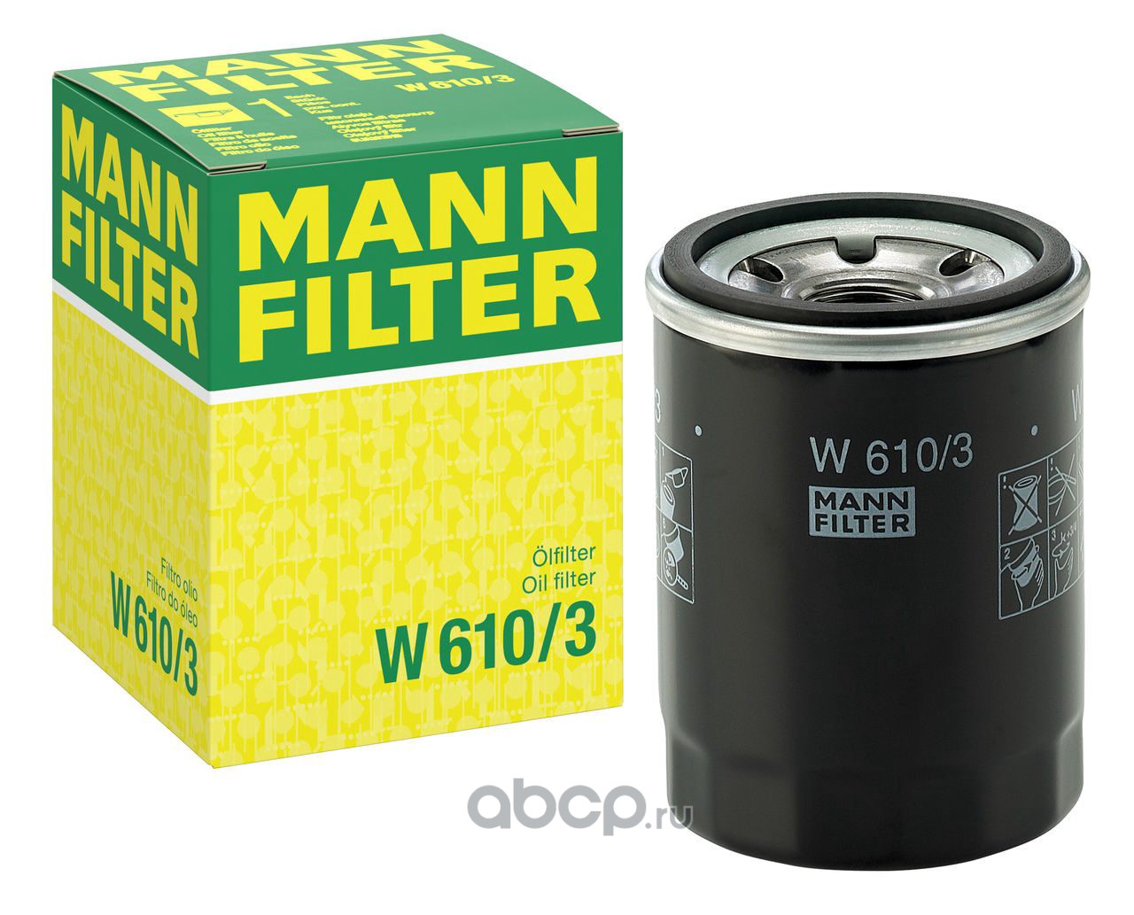Фильтр масляный MANN-FILTER W 610 3