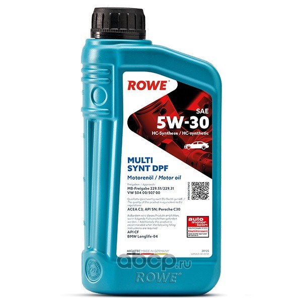 Масло моторное ROWE HIGHTEC MULTI SYNT DPF 5W30 1л
