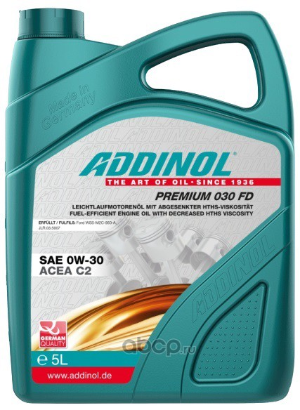 Масло моторное синтетическое Addinol Premium 030 FD 0W-30, 5л