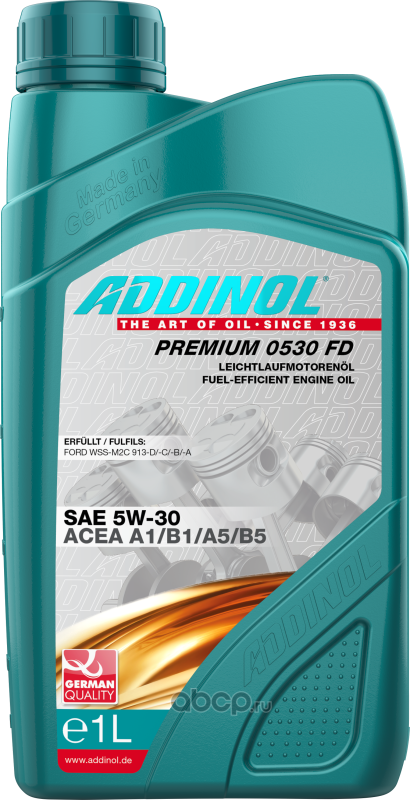 Масло моторное синтетическое Addinol Premium FD 5W-30, 1л