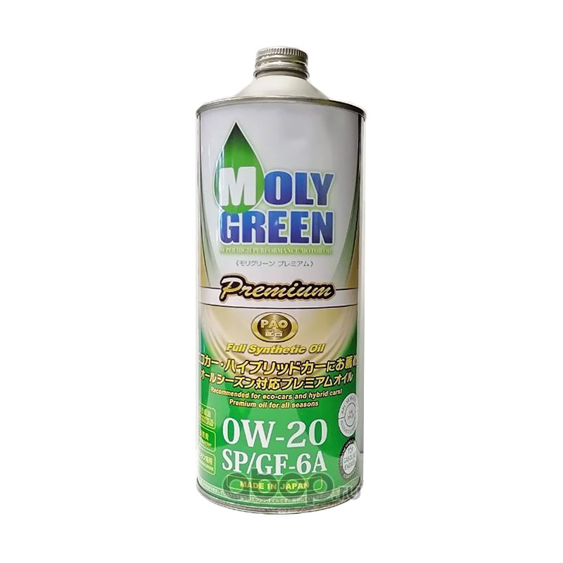 Масло моторное синтетическое Moly Green Premium 0W-20, 1л