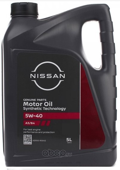 Масло моторное синтетическое Nissan Motor Oil 5W-40, 5л