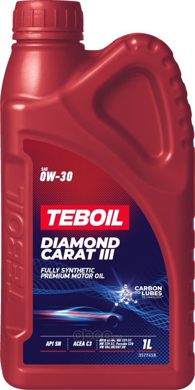 Масло моторное синтетическое Teboil Diamond Carat III 0W-30, 1л