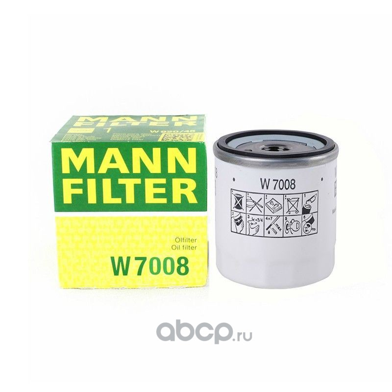Масляный фильтр Ford Focus II (MANN-FILTER W7008)