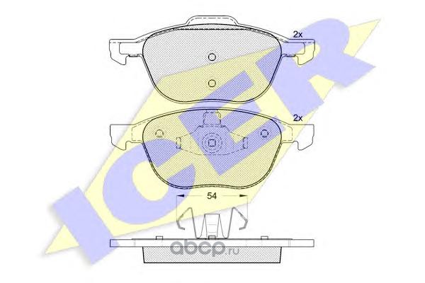 Передние тормозные колодки Ford Focus II (Icer 181617)