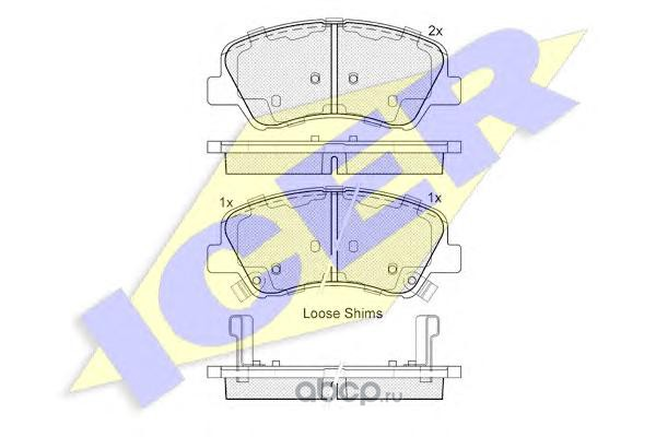 Передние тормозные колодки Hyundai Solaris/Kia Rio (Icer 182035)