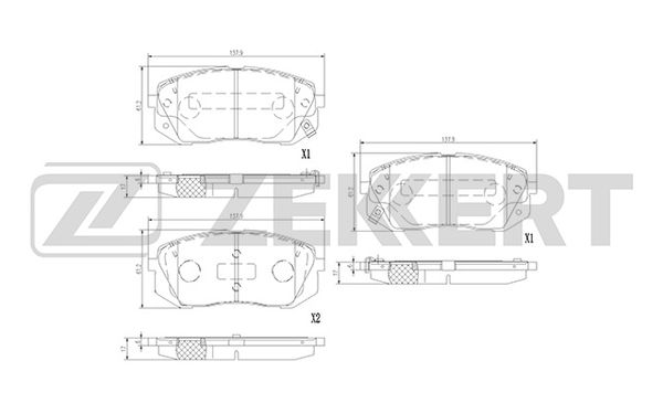 Передние тормозные колодки Kia Sportage (Zekkert BS-3021)