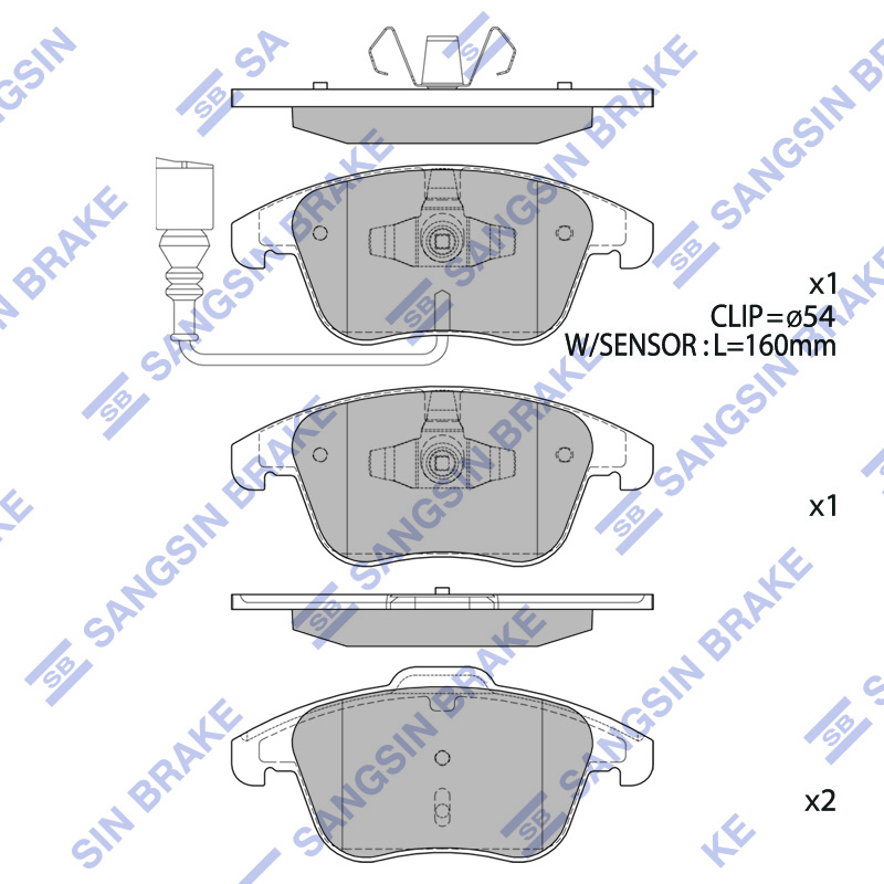 Передние тормозные колодки VW Tiguan (Hi-Q SP2264)