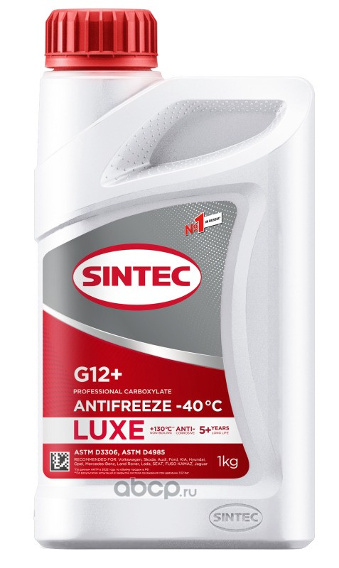 Sintec 990550Жидкость охлаждающая Sintec Antifreeze Luxe G12+, красная, 1кг.