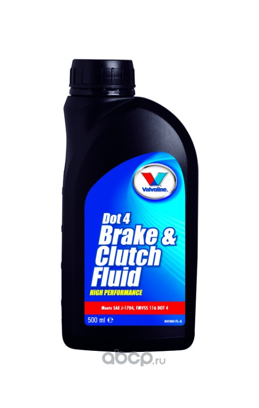 Тормозная жидкость Valvoline DOT 4, Brake & Clutch Fluid, 0.5л