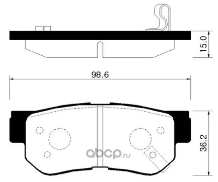 Задние тормозные колодки Hyundai Elantra IV (HD)  (Hsb HP0008)