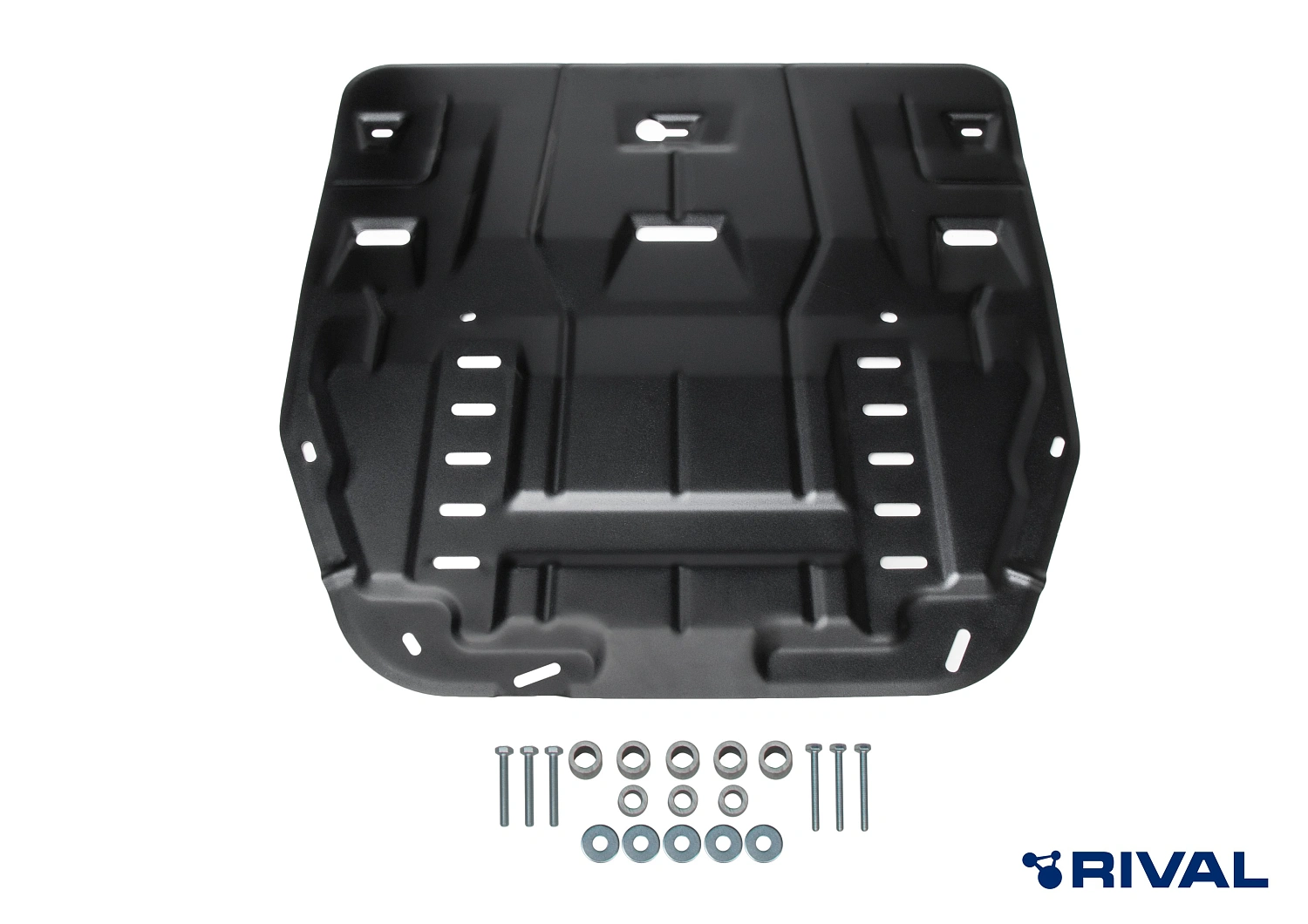 Защита картера + КПП + комплект крепежа, RIVAL, Сталь, KIA Sorento/KIA Sportage/Hyundai Santa Fe/Hyundai Tucson.